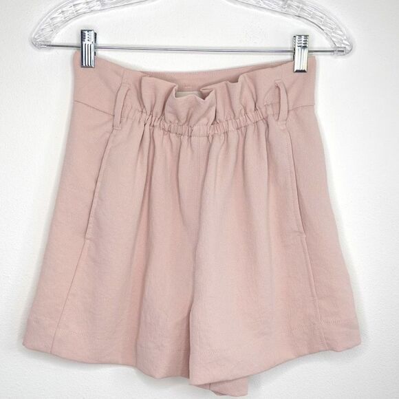 Aritzia Wilfred Paper Bag Shorts - Lt Pink - Size 2 - Good Condition (Missing Be